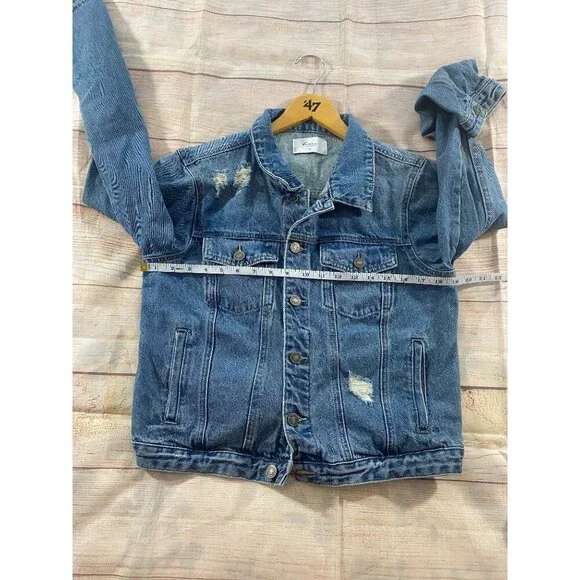 KanCan Women's Blue Denim Tribe Co Ed Cheer Button Front Denim Jacket - XL - Picture 11 of 15